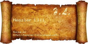 Heszler Lili névjegykártya