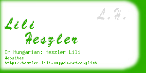 lili heszler business card